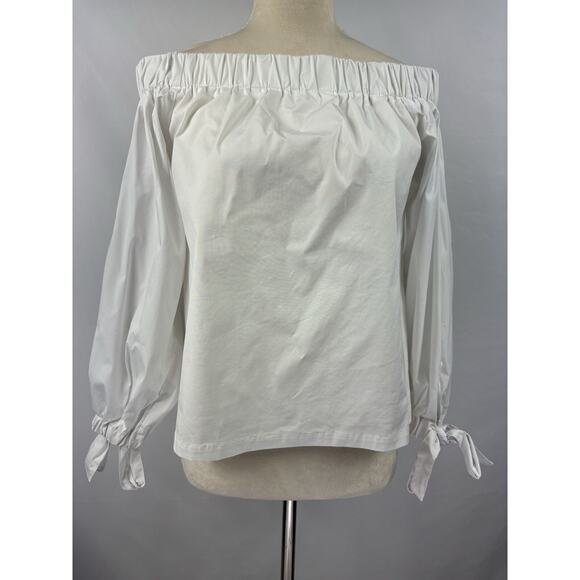 7 For All Mankind Off Shoulder Top White Small - Picture 1 of 10